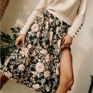 Sezane Alicia Skirt in Black Floral | Sz FR38 US6 Small